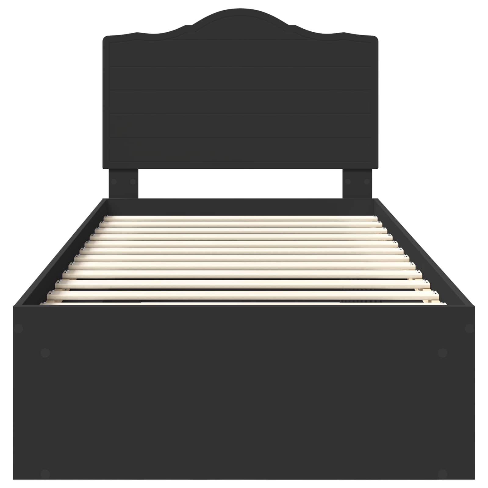 Bedframe met hoofdeinde Zwart 90 x 200 cm Massief grenenhout image 7