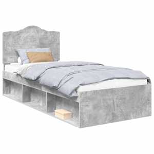 Rám postele Betonově šedá 90 x 190 cm Masivní borové dřevo - obrázek 2