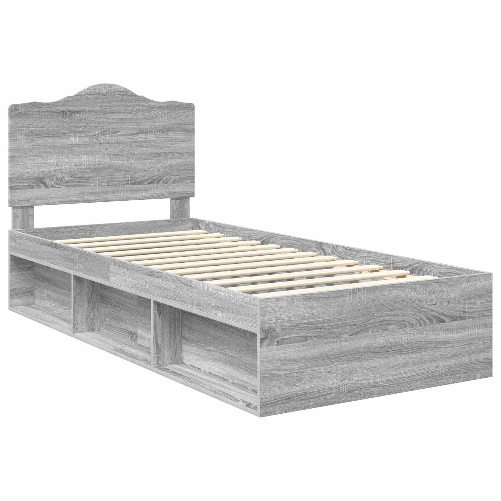 Bedframe Grijs Sonoma 75 x 190 cm Massief grenenhout image 4