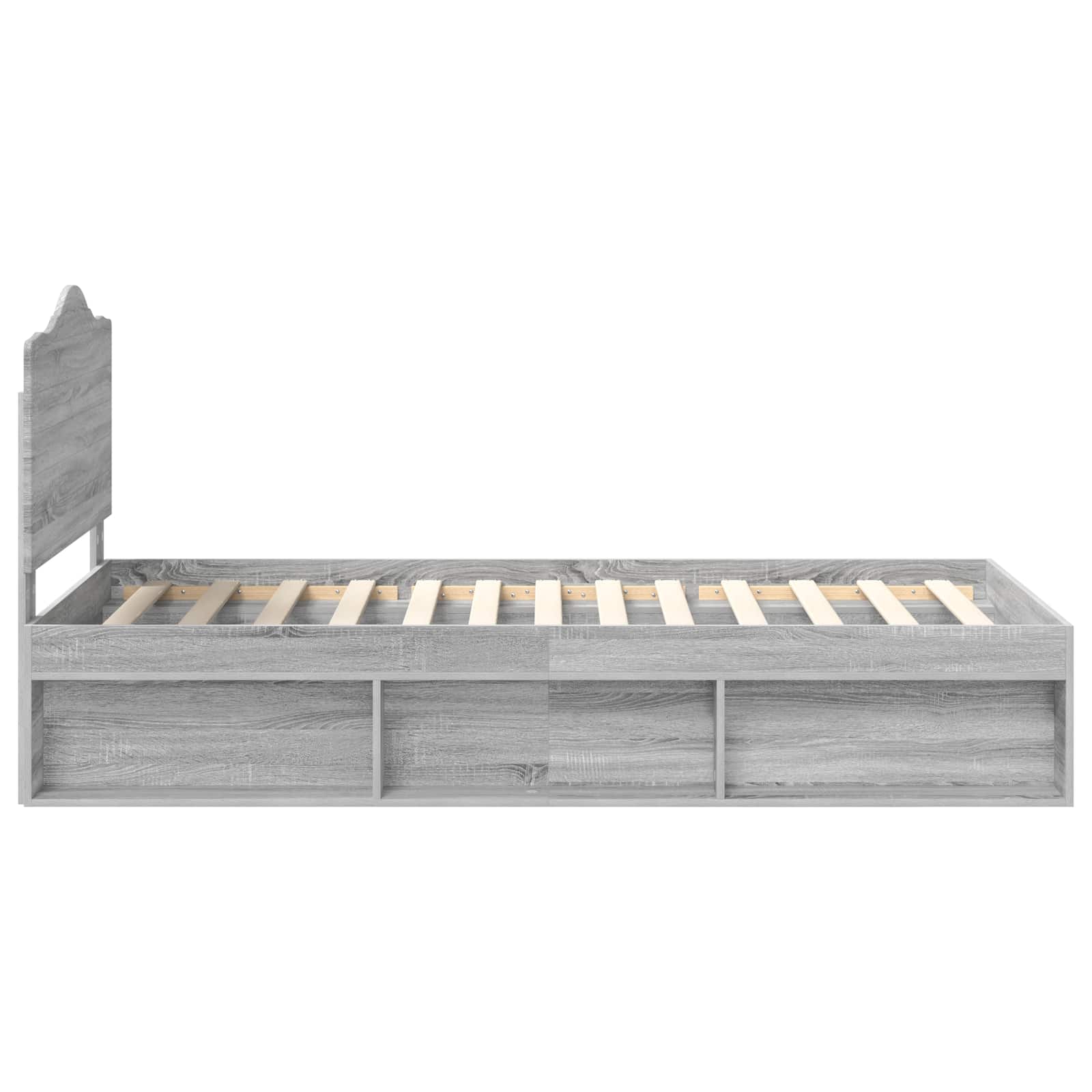 Bedframe Grijs Sonoma 75 x 190 cm Massief grenenhout image 7