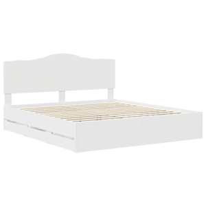Rám postele se zásuvkou Bílá 200 x 200 cm Inženýrské dřevo - obrázek 4