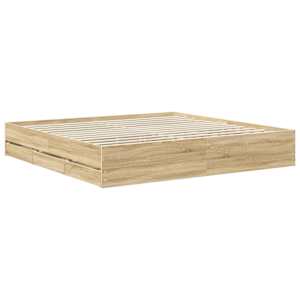 Rám postele s čelo Sonoma dub 200 x 200 cm Inženýrské dřevo - obrázek 6