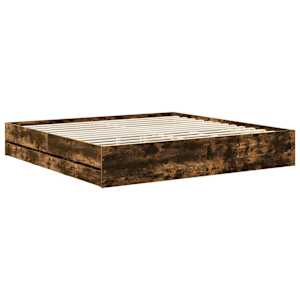 Rám postele s čelo Kouřový dub 200 x 200 cm Inženýrské dřevo - obrázek 6