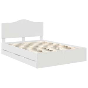 Rám postele se zásuvkou Bílý 160 x 200 cm Inženýrské dřevo - obrázek 4