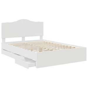 Rám postele se zásuvkou Bílá 140 x 190 cm Inženýrské dřevo - obrázek 4
