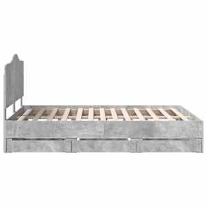Rám postele s čelo Betonově šedá 140 x 190 cm Inženýrské dřevo - obrázek 9