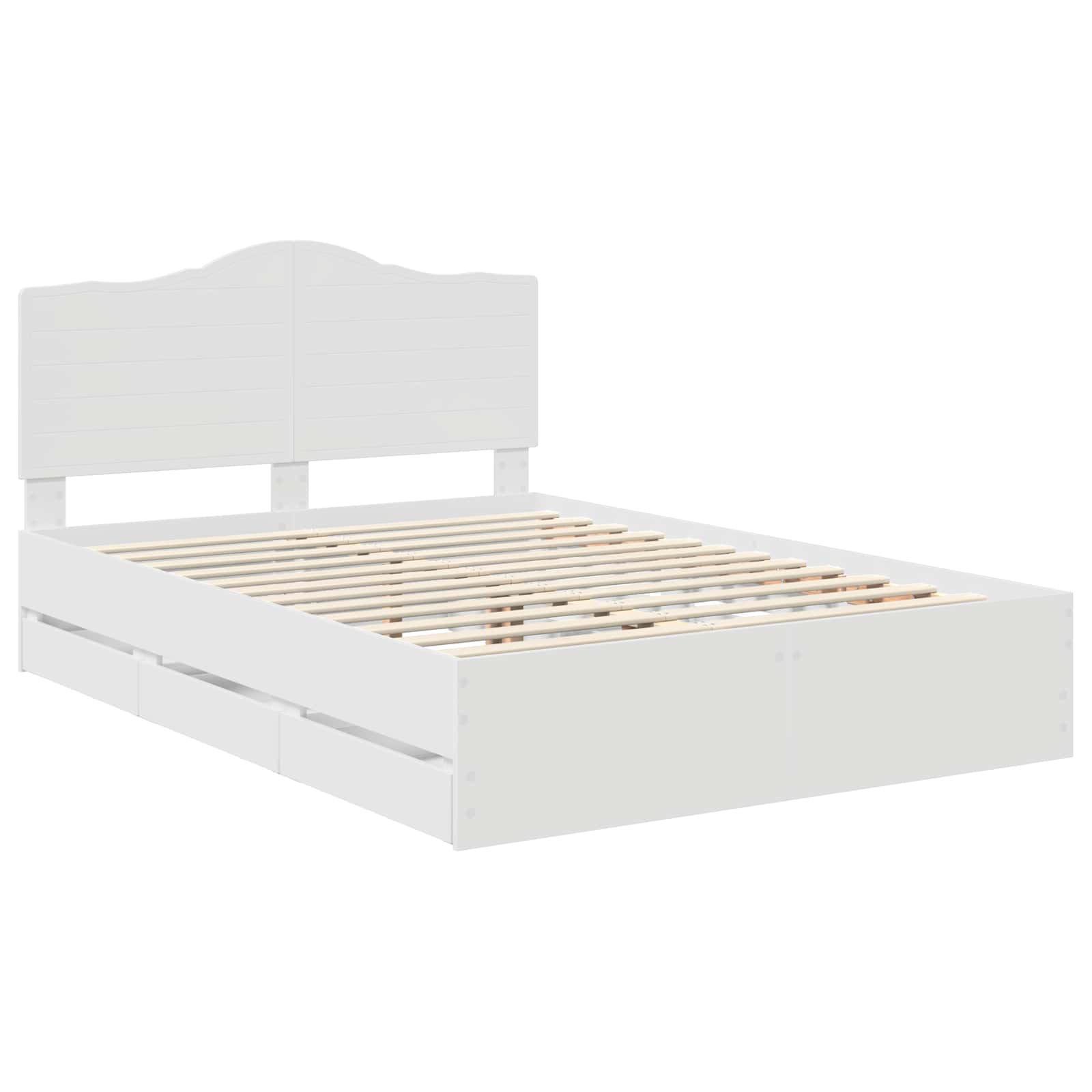 Voodi raam sahtliga peaga Valge 140 x 200 cm Inseneripuit 4 Kõik vajalik sinu aeda ja koju! Voodi raam sahtliga peaga Valge 140 x 200 cm Inseneripuit - Image 4