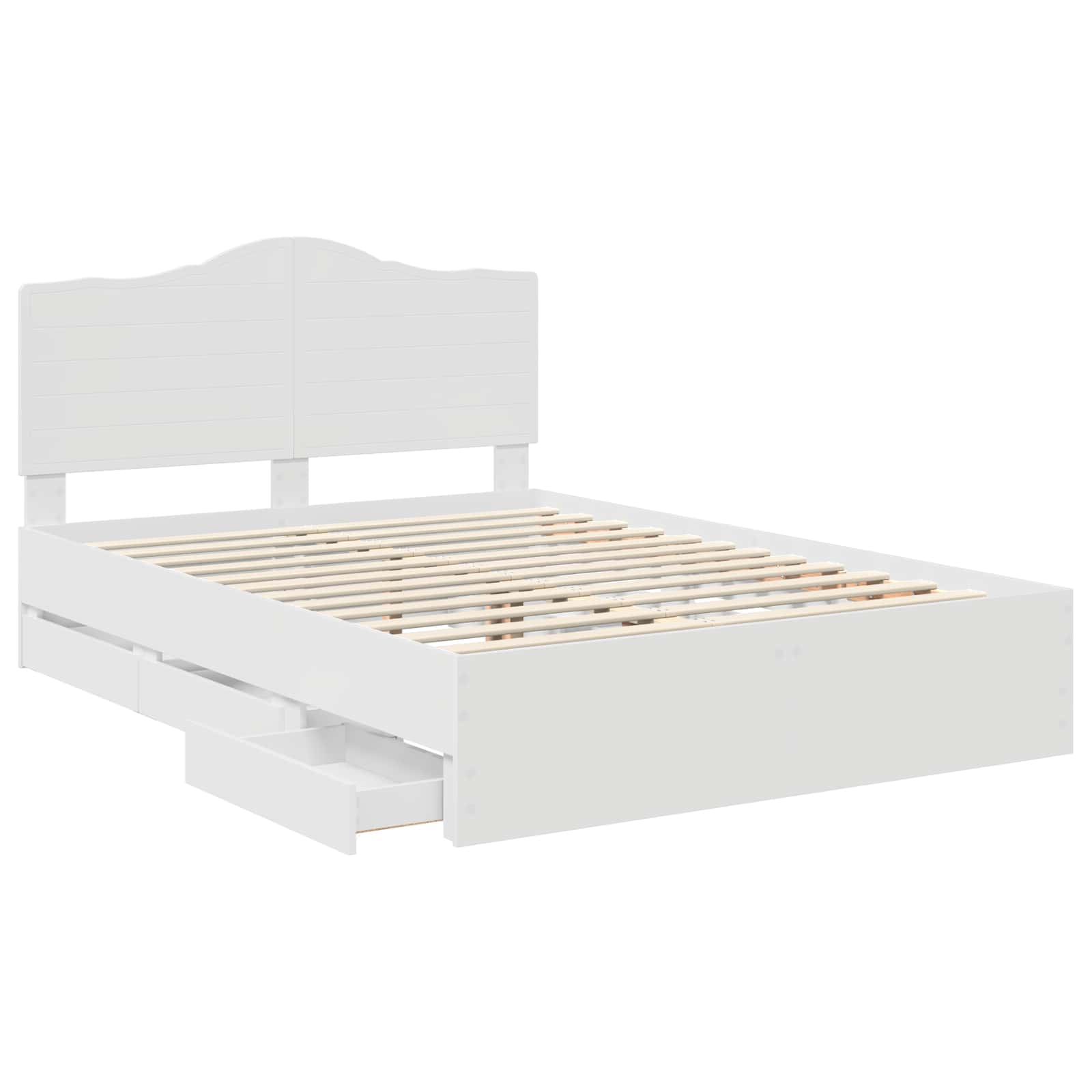 Voodi raam sahtliga peaga Valge 140 x 200 cm Inseneripuit 5 Kõik vajalik sinu aeda ja koju! Voodi raam sahtliga peaga Valge 140 x 200 cm Inseneripuit - Image 5