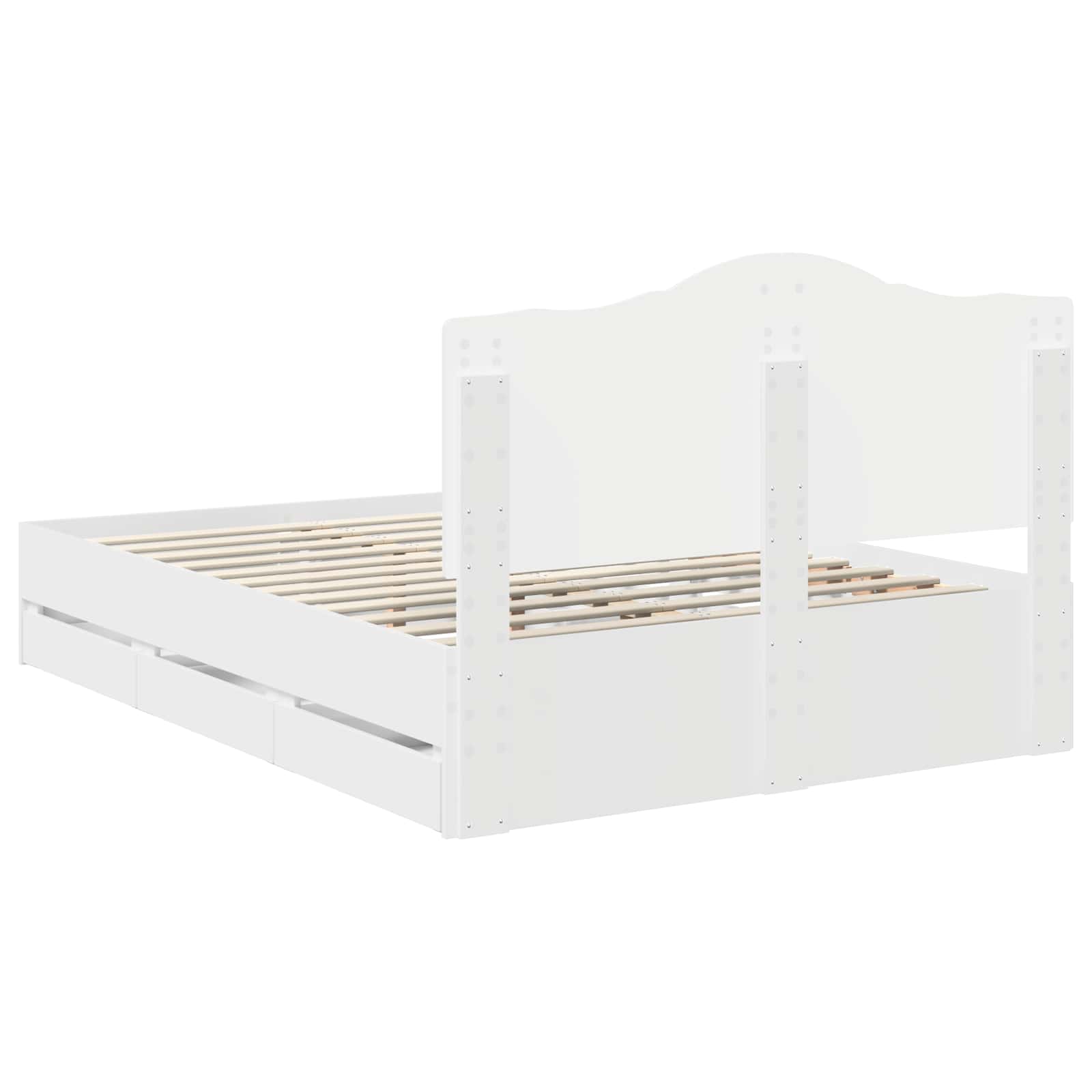 Voodi raam sahtliga peaga Valge 140 x 200 cm Inseneripuit 10 Kõik vajalik sinu aeda ja koju! Voodi raam sahtliga peaga Valge 140 x 200 cm Inseneripuit - Image 10