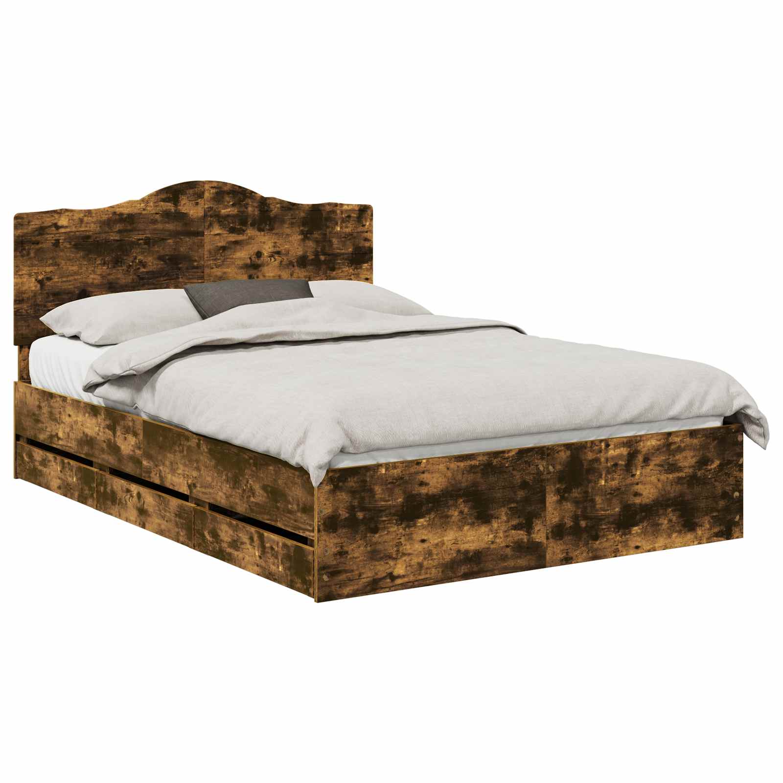 Gultas rāmis Dūmaka ozols 140 x 200 cm Inženieru koks