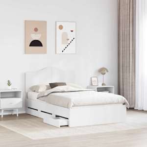 Rám postele se zásuvkou Bílá 120 x 190 cm Inženýrské dřevo - obrázek 3