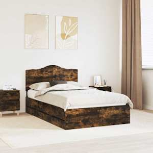 Konstrukcija postelje s predalom Dimljeni Hrast 120 x 190 cm