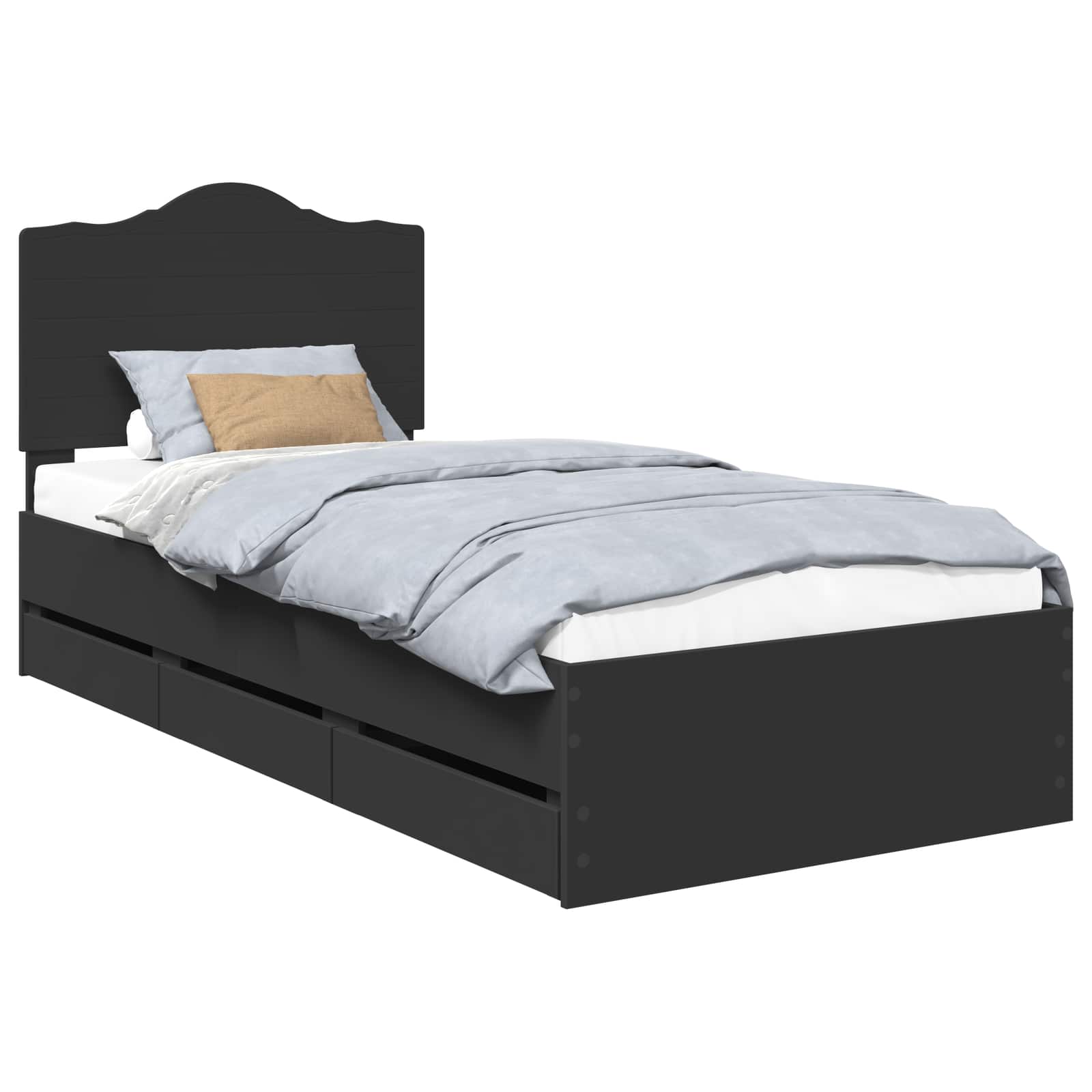 Voodi raam sahtliga peaga Must 100 x 200 cm Inseneripuit 2 Kõik vajalik sinu aeda ja koju! Voodi raam sahtliga peaga Must 100 x 200 cm Inseneripuit - Image 2