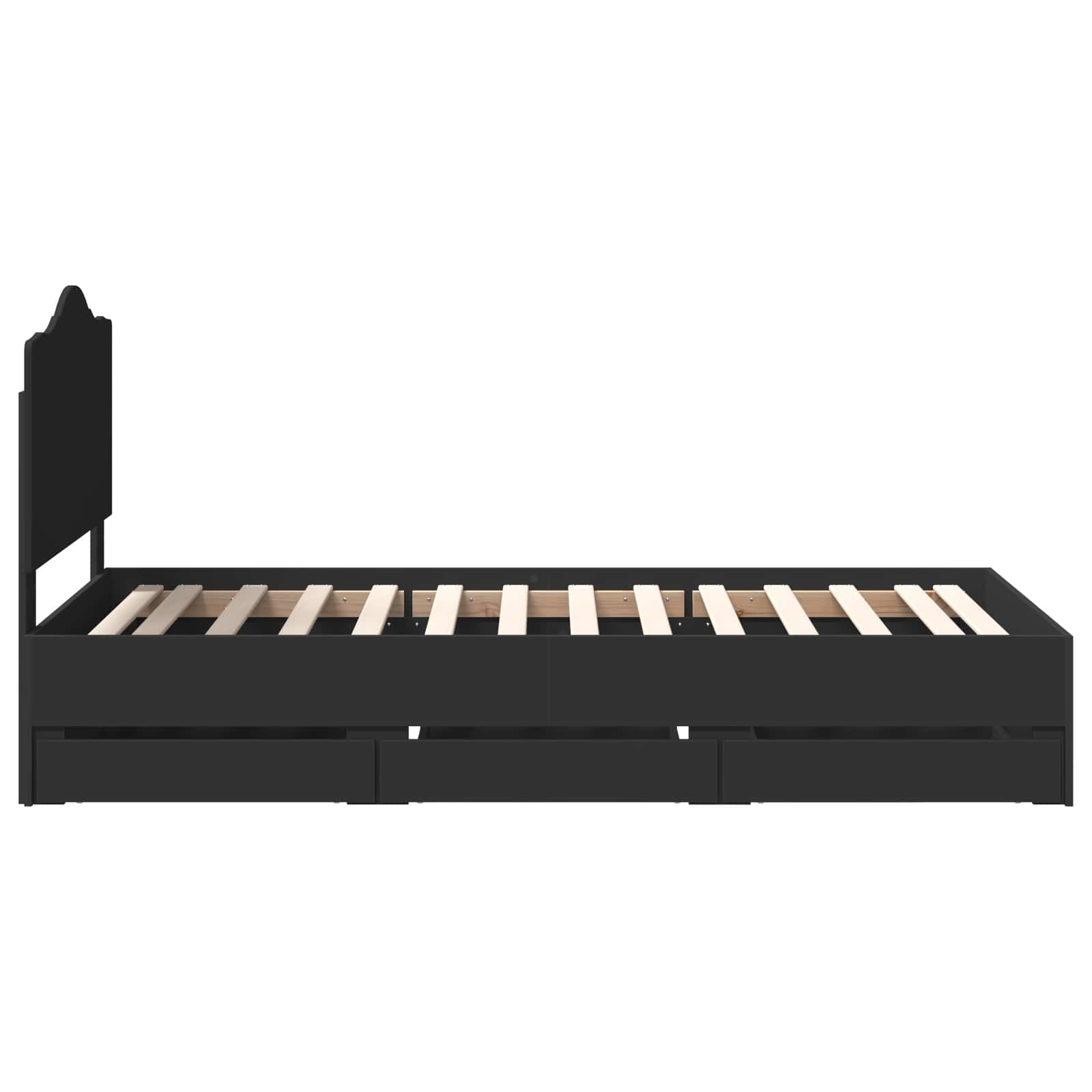 Voodi raam sahtliga peaga Must 100 x 200 cm Inseneripuit 7 Kõik vajalik sinu aeda ja koju! Voodi raam sahtliga peaga Must 100 x 200 cm Inseneripuit - Image 7