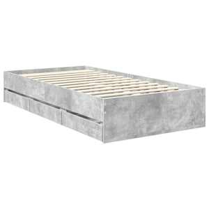 Rám postele s čelo Betonově šedá 100 x 200 cm Inženýrské dřevo - obrázek 6