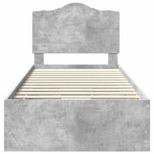 Rám postele s čelo Betonově šedá 100 x 200 cm Inženýrské dřevo - obrázek 8