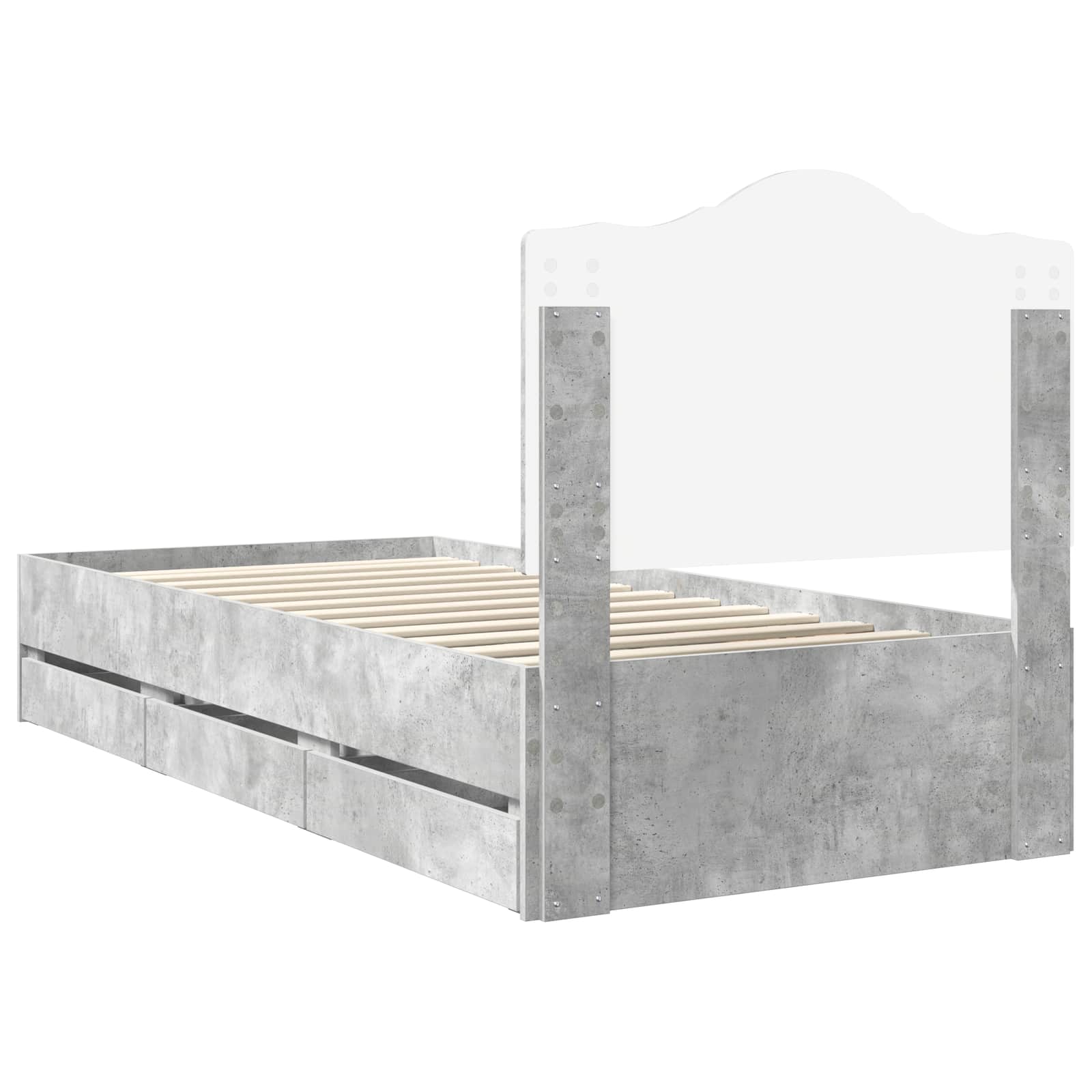 Voodi raam sahtliga peaga Betoonhall 90 x 200 cm Inseneripuit 125 Kõik vajalik sinu aeda ja koju! Voodi raam sahtliga peaga Betoonhall 90 x 200 cm Inseneripuit - Image 10