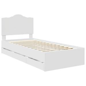 Rám postele se zásuvkou Bílá 75 x 190 cm Inženýrské dřevo - obrázek 4