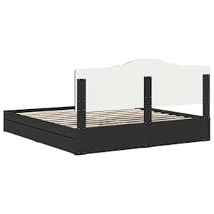 Postel s úložným prostorem Černá 200 x 200 cm kompozitní dřevo - obrázek 10
