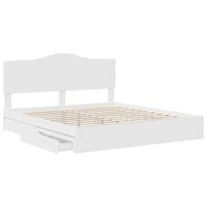 Postel s úložným prostorem Bílá 180 x 200 cm kompozitní dřevo - obrázek 5