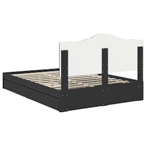 Postel s úložným prostorem Černá 150 x 200 cm kompozitní dřevo - obrázek 10