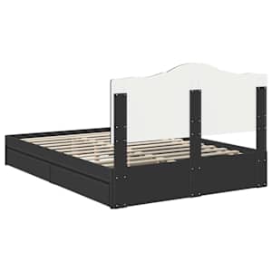 Postel s úložným prostorem Černá 140 x 190 cm kompozitní dřevo - obrázek 10