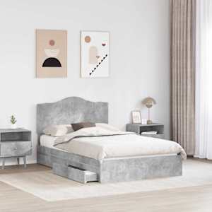 Postel s úložným prostorem s čelo Betonově šedá 135 x 190 cm - obrázek 3