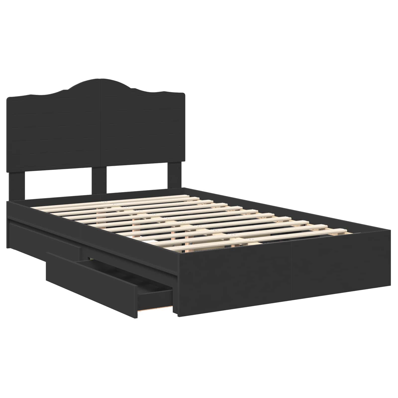 Laos voodi peaga sahtliga Must 120 x 200 cm Tehispuit 5 Kõik vajalik sinu aeda ja koju! Laos voodi peaga sahtliga Must 120 x 200 cm Tehispuit - Image 5