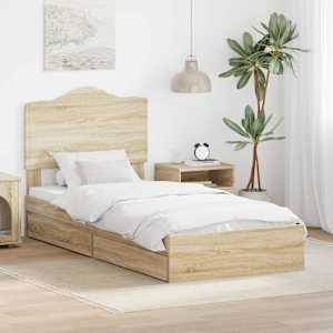 Postel s úložným prostorem s čelo Sonoma dub 90 x 200 cm - obrázek 1