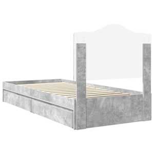 Postel s úložným prostorem s čelo Betonově šedá 90 x 200 cm - obrázek 10