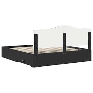 Rám postele s čelo Černá 200 x 200 cm kompozitní dřevo - obrázek 10