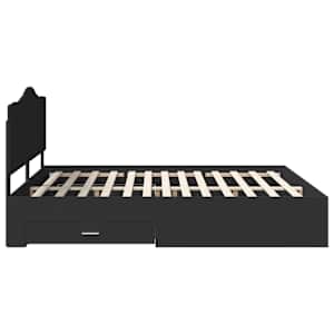 Rám postele s čelo Černá 200 x 200 cm kompozitní dřevo - obrázek 9