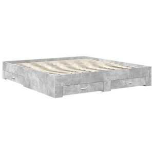 Rám postele s čelo Betonově šedá 200 x 200 cm kompozitní dřevo - obrázek 6