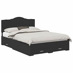 Rám postele s čelo Černá 160 x 200 cm kompozitní dřevo - obrázek 2