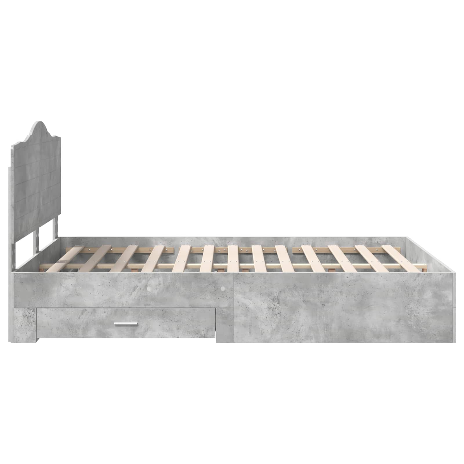 Sengestamme med skuff Betonggrå 160 x 200 cm Konstruert tre - Bilde 9