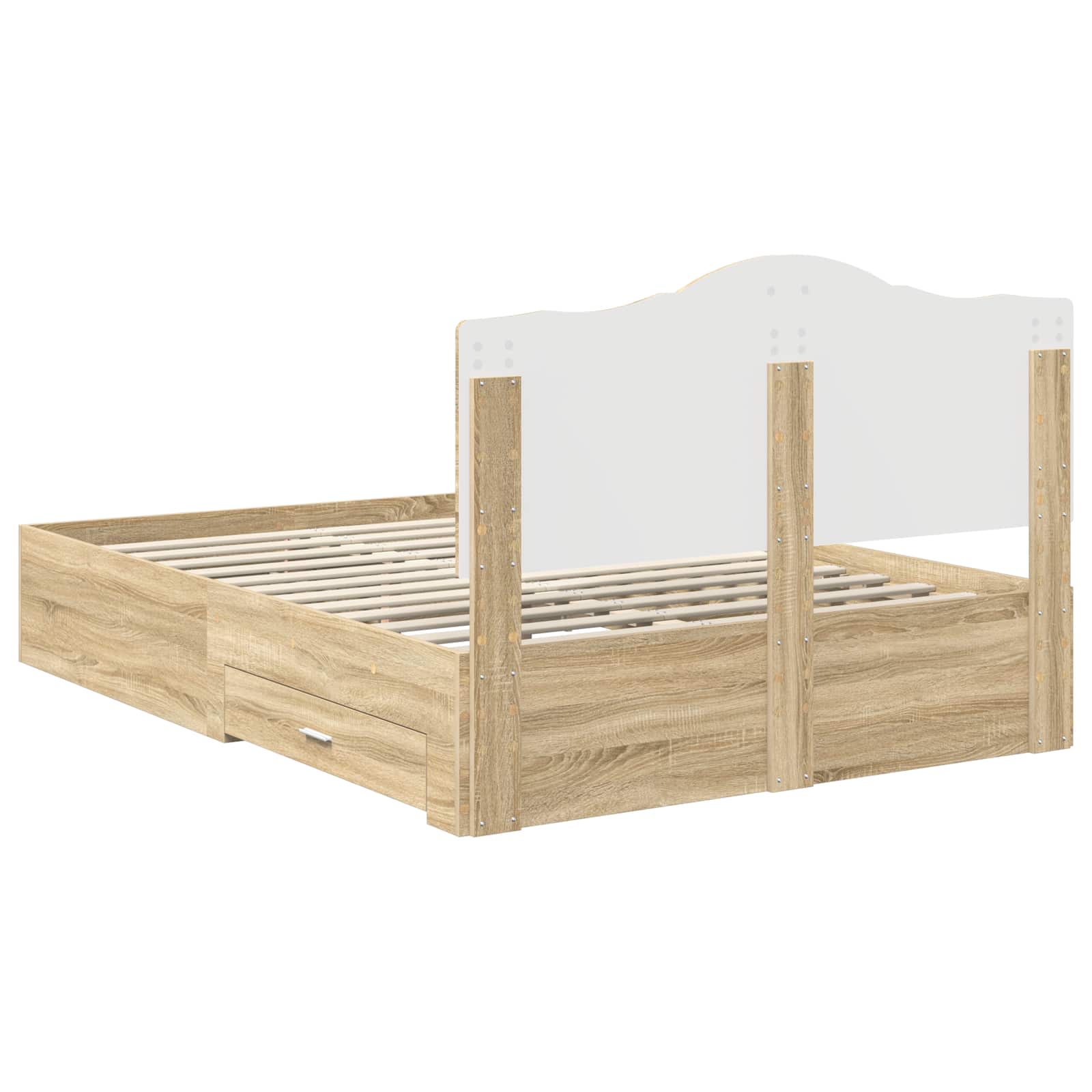 Konstrukcija postelje Sonoma hrast 140 x 190 cm Konstruiran les - slika 10