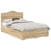 vidaXL Voodi raam sahtliga peaga Sonoma tamm 135 x 190 cm Tehispuit