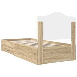 Rám postele s čelo Sonoma dub 100 x 200 cm kompozitní dřevo - obrázek 9