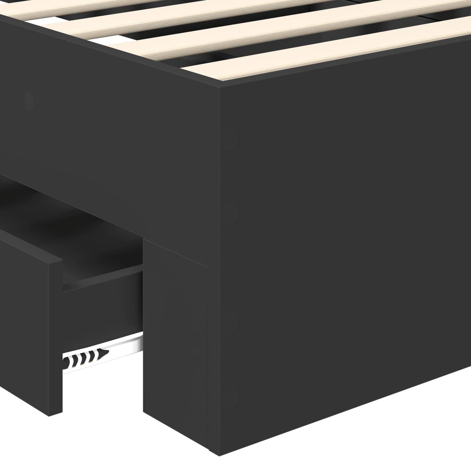 Voodi raam peaga sahtliga Must 75 x 190 cm Tehispuit 10 Kõik vajalik sinu aeda ja koju! Voodi raam peaga sahtliga Must 75 x 190 cm Tehispuit - Image 10