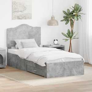 Rám postele s čelo Betonově šedá 70 x 190 cm kompozitní dřevo - obrázek 1