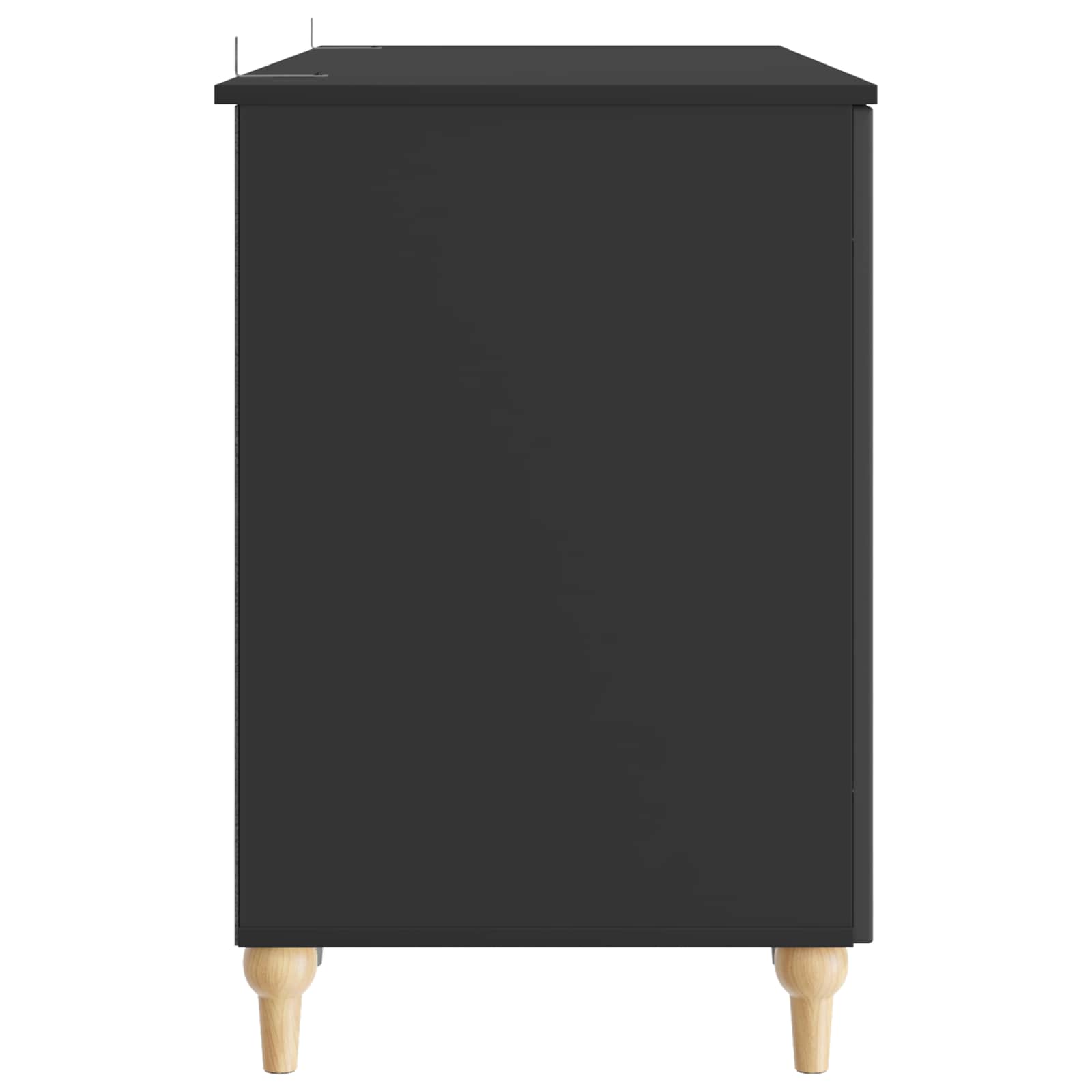 Miza s polico z vrati Črna 142,5 x 50 x 75 cm Inženirski les - slika 5