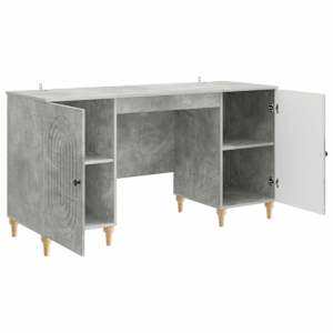 Stůl s policí Betonově šedá 142,5 x 50 x 75 cm Kompozitní dřevo - obrázek 4