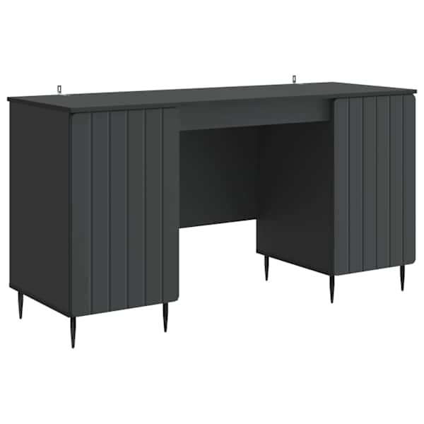 vidaXL Laud riiuliga ladustamisega Must 142,5 x 50 x 75 cm Tehispuit