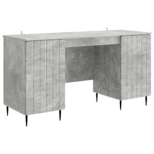 vidaXL Laud riiuliga uksega Betoonhall 142,5 x 50 x 75 cm Tehispuit