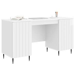 Stůl Bílá s vysokým leskem 142,5 x 50 x 75 cm Kompozitní dřevo - obrázek 3