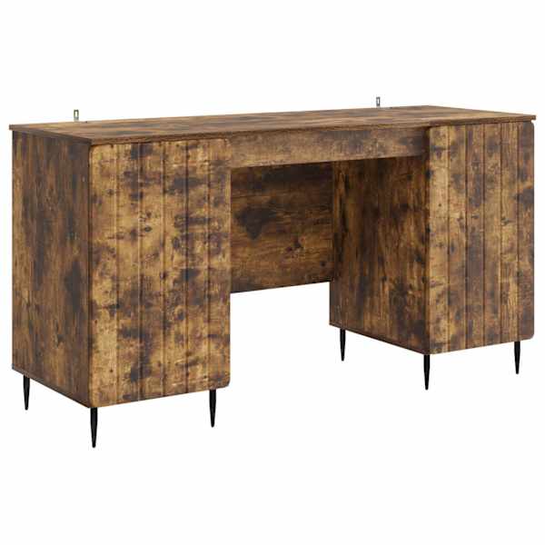 vidaXL Laud riiuliga Suitsutatud tamm 142,5 x 50 x 75 cm Tehispuit