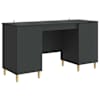 vidaXL Laud riiuliga ladustamisega Must 142,5 x 50 x 75 cm Tehispuit