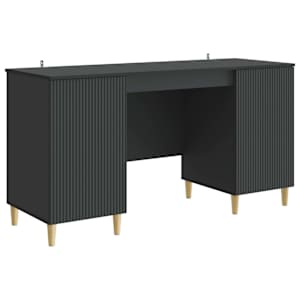 vidaXL Laud riiuliga ladustamisega Must 142,5 x 50 x 75 cm Tehispuit