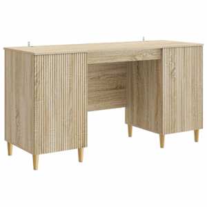 vidaXL Laud riiuliga uksega Sonoma tamm 142,5 x 50 x 75 cm Tehispuit