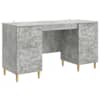 vidaXL Laud riiuliga uksega Betoonhall 142,5 x 50 x 75 cm Tehispuit